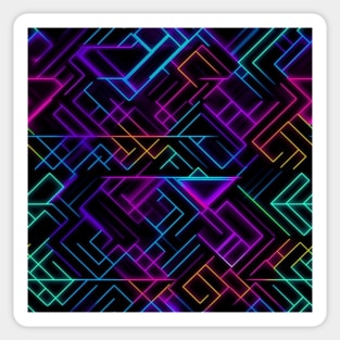 Neon Trippy EDM Festival Rave Pattern Sticker